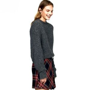 Maje Mousse Gris Sweater Mohair Alpaca Made in Italy Grey Oversized 2